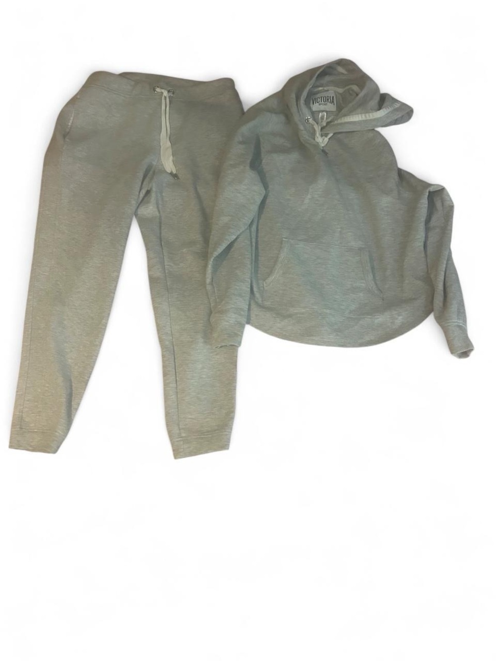 Victoria Light Gray Cropped Hoodie small and matching medium sweatpants
